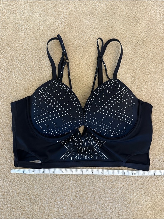 La SENZA Other - La SENZA Black Longline Bra with Stud Accents Large Sexy Going-Out Festival